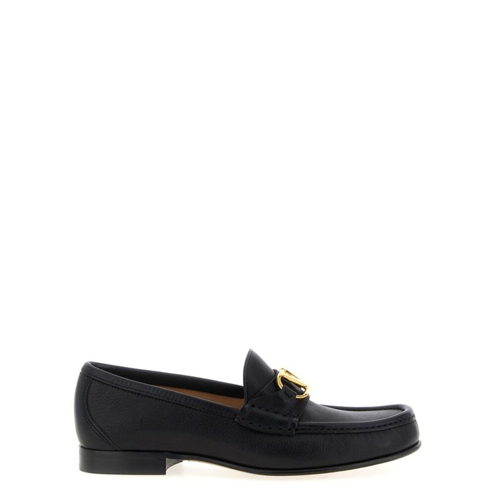 Valentino Garavani Black Buffalo Leather Slip-On Women's Loafers